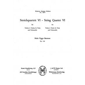 Niels Viggo Bentzon: String Quartet No.6 Op.124 (Miniature Score)
