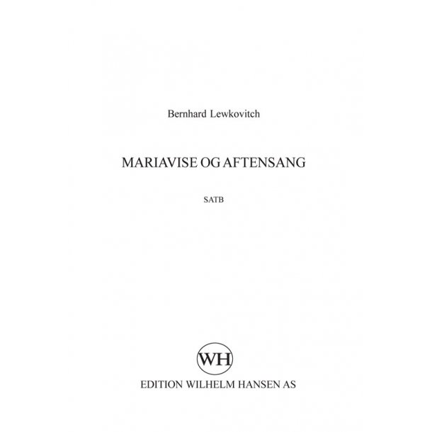 Mariavise Og Aftensang   Bk443