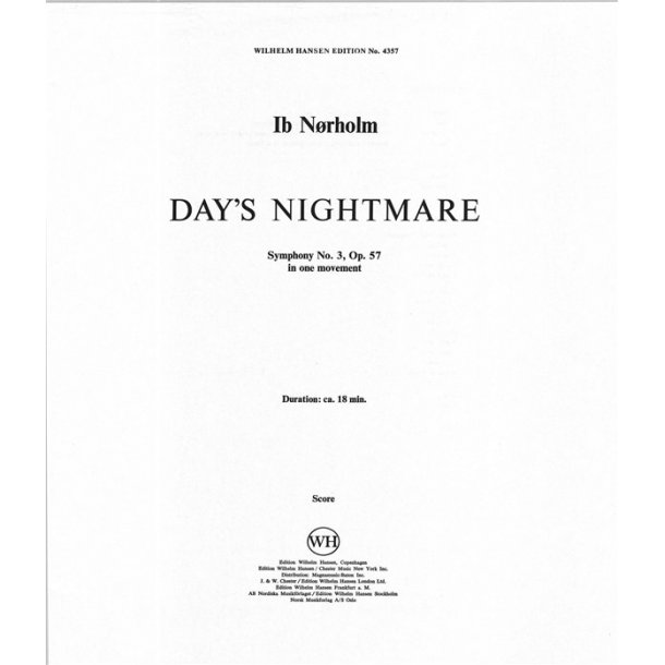 Ib Nrholm: Symphony No.3 Op.57 (Full Score)
