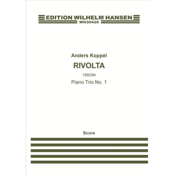 Koppel Rivolta Piano Trio No.1 Vln/Vlc/Pf Sc/Pts