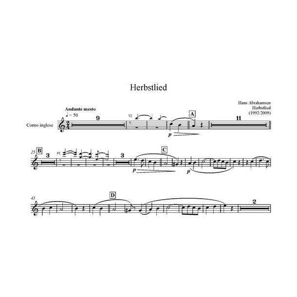 Hans Abrahamsen: Hans Abrahamsen: Herbstlied - Version 2009 (Parts)