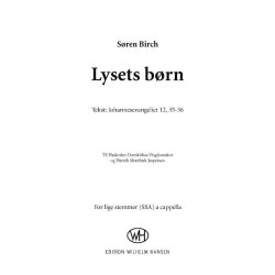 Sren Birch: Lysets Brn (SSA)