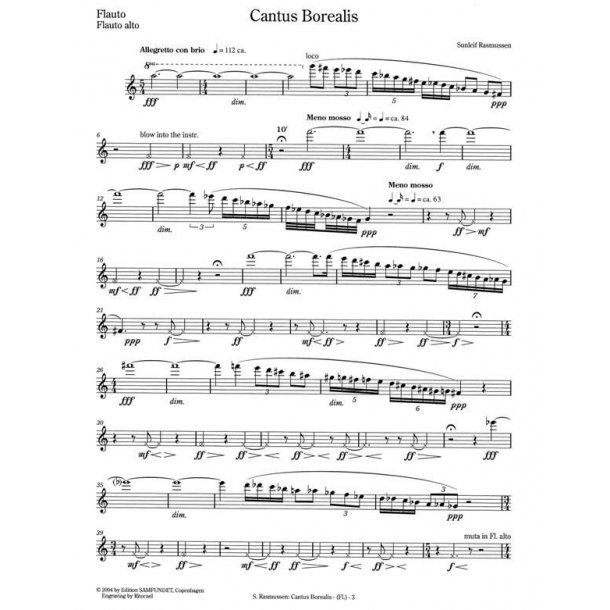 Sunleif Rasmussen: Cantus Borealis For Wind Quintet (Parts)