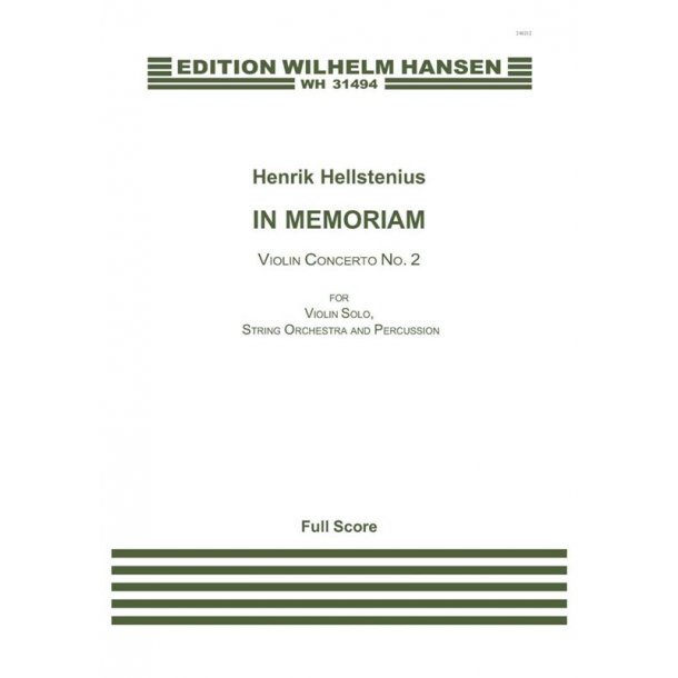 Henrik Hellstenius: In Memoriam, Violin Concerto No. 2 (Score)