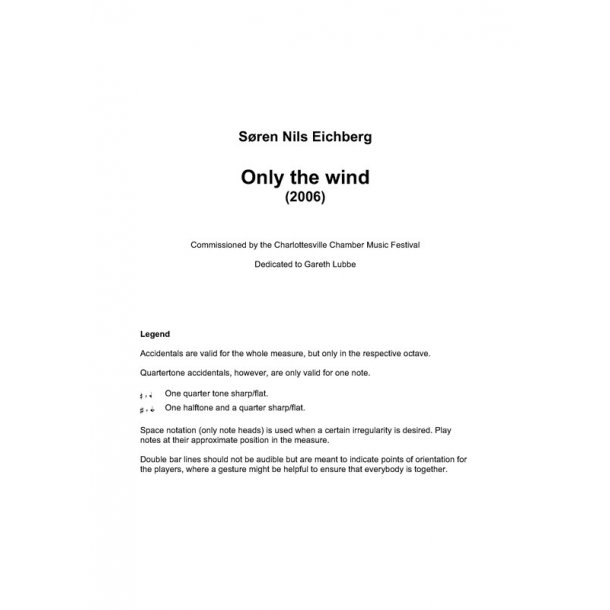 Sren Nils Eichberg: Only The Wind (Parts)