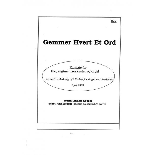 Koppel Gemmer Hvert Et Ord Cs