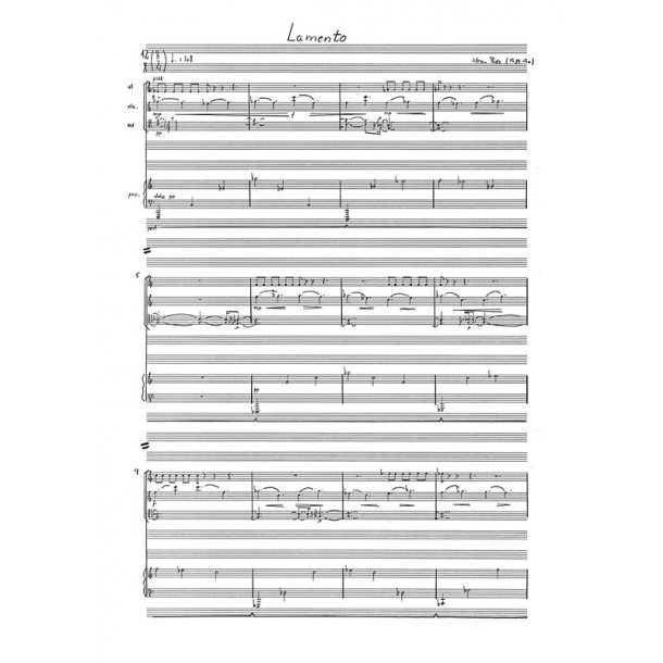 Steen Pade: Lamento For Piano Quartet (Score)
