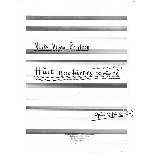 Bentzon Huit Nocturnes... Op.214 Pf