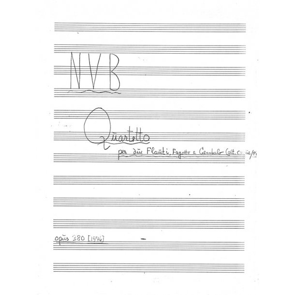 Niels Viggo Bentzon: Quartetto Per Due Flauti, Fagotto E Cembalo Op. 380 (Full Score)