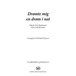 Dr&oslash;mte Mig En Dr&oslash;m I Nat (Arr. Michael Bojesen)