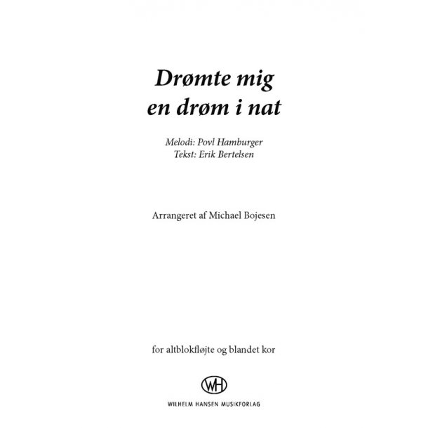 Drmte Mig En Drm I Nat (Arr. Michael Bojesen)