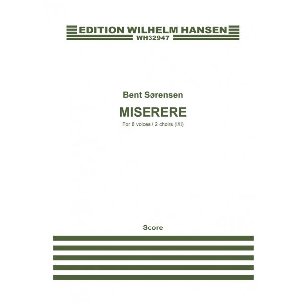 Bent S&oslash;rensen: Miserere (Vocal Score)