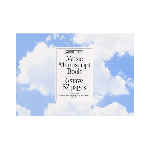 Woodstock Music Manuscript Paper: 6 Stave - 32 pages (A5L Stitched)