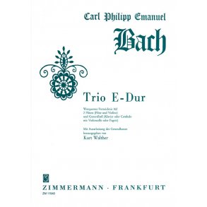 Bach, Cpe: Trio E Major Wq 162