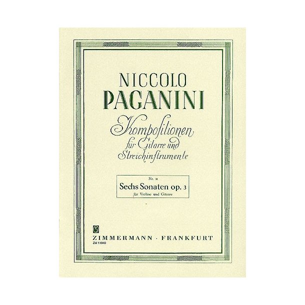Niccolo Paganini: Sechs Sonaten Op.3