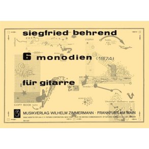 Siegfried Behrend: 6 Monodien