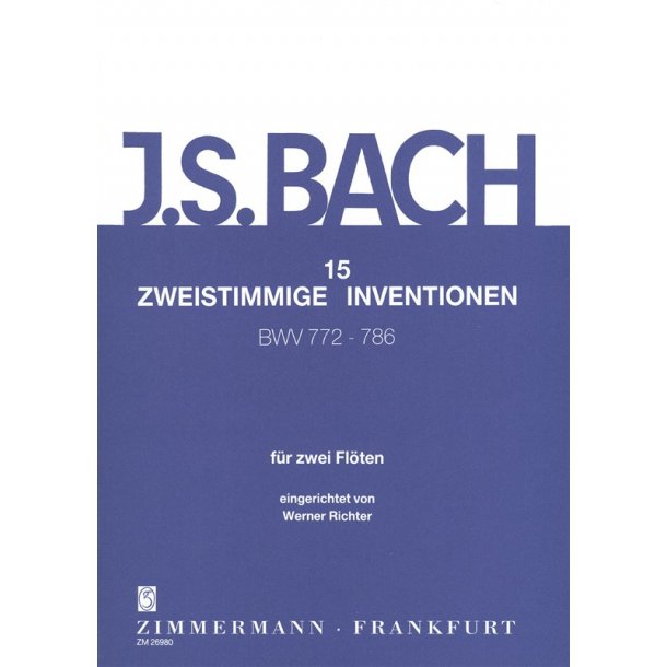 Bach, Js: 15 Two-part Inventions Bwv 772 - 796