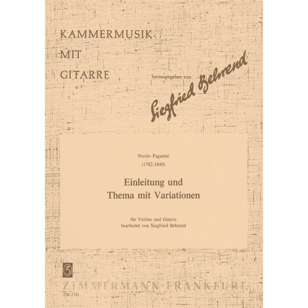 Nicolo Paganini: Einleitung Und Thema Mit Variationen