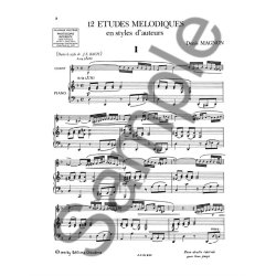 MAGNON 12 TUDES MLODIQUES LIVRE DU MATRE AVEC ACCOMPAGNEMENT SOLFG