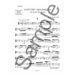 MAGNON 12 TUDES MLODIQUES LIVRE DE L'LVE SANS ACCOMPAGNEMENT SOLF