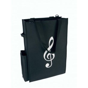 Note Shopper - bag with G clef print in black
