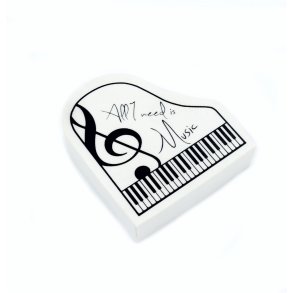 Viskelder i klaverform med teksten 