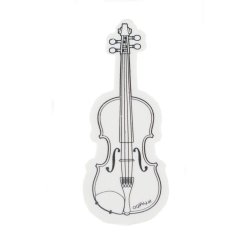 Viskelder i violinform: Hvid, 6,1 x 2,3 cm