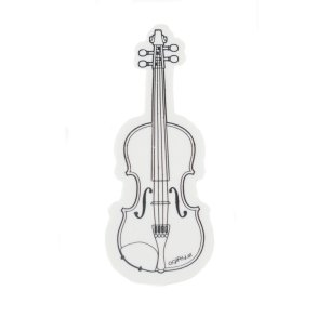 Viskelder i violinform: Hvid, 6,1 x 2,3 cm