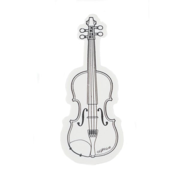 Viskelder i violinform: Hvid, 6,1 x 2,3 cm