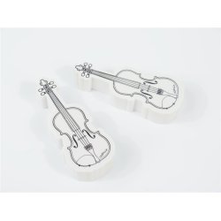 Viskelder i violinform: Hvid, 6,1 x 2,3 cm