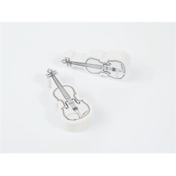 Viskelder i violinform: Hvid, 6,1 x 2,3 cm