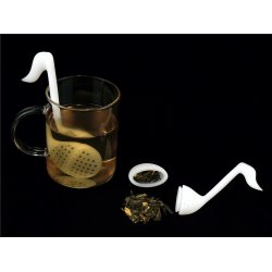 Tea Strainer Quaver : White Silicone 14 Cm H