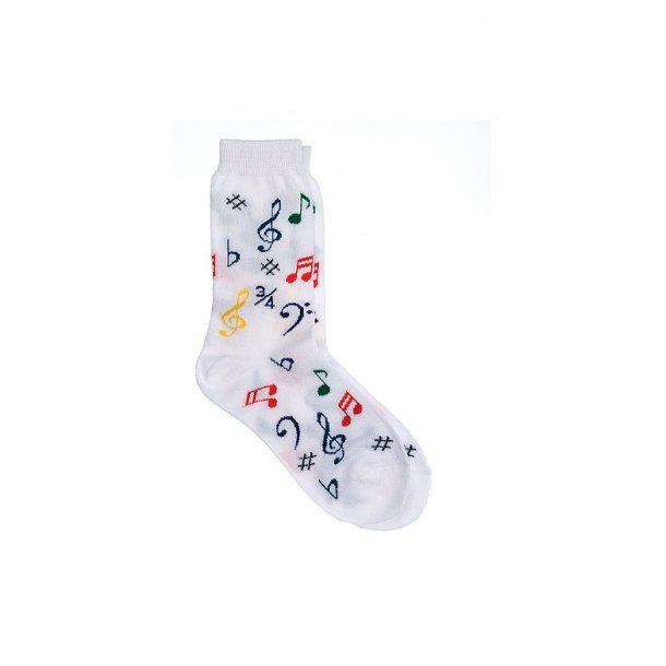Kids' Socks : Multi Notes (White)