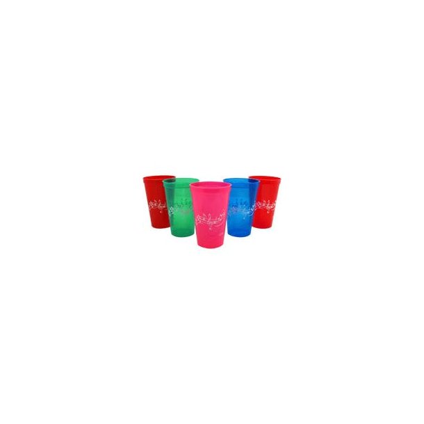 Plastic Cup - Music Design (Assorted Colours) - Individual