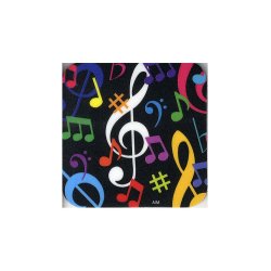 Drinks' Coaster (Multi-coloured Music Notes)