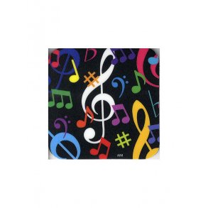 Drinks' Coaster (Multi-coloured Music Notes)