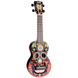Mahalo Art Series Soprano Ukulele - Skull (Black) Med taske