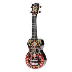 Mahalo Art Series Soprano Ukulele - Skull (Black) Med taske