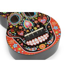 Mahalo Art Series Soprano Ukulele - Skull (Black) Med taske
