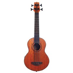 Mahalo Electric Ukulele Bass - Trans Brown With Padded Bag &amp; Shoulder Straps