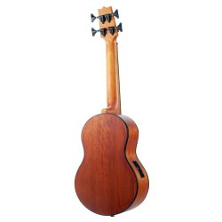 Mahalo Electric Ukulele Bass - Trans Brown With Padded Bag &amp; Shoulder Straps
