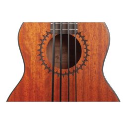 Mahalo Electric Ukulele Bass - Trans Brown With Padded Bag &amp; Shoulder Straps