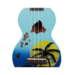 Mahalo Designer Series Soprano Uke - Hawaii (Blue Burst) Med gig bag