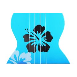Mahalo Designer Series Sop Uke - Hibiscus (Blue Burst) With gig bag