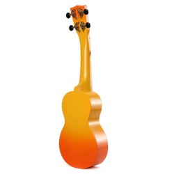 Mahalo Designer Series Sop Uke - Hibiscus (Orange Burst) Med gig bag