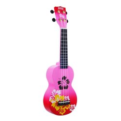 Mahalo Designer Series Soprano Uke - Hibiscus (Red Burst) Med taske