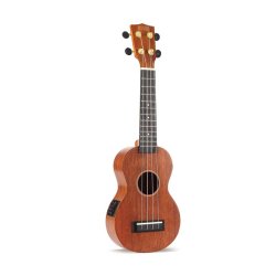 Mahalo Java Series Soprano Electro Ukulele - Trans Brown Med taske