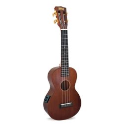 Mahalo Java Series Concert Electro Ukulele - Trans Brown With Padded Bag &amp; Shoulder Straps