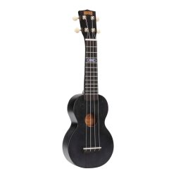 Mahalo Kahiko Plus Soprano Uke - Trans Black (Wide Neck) With gig bag