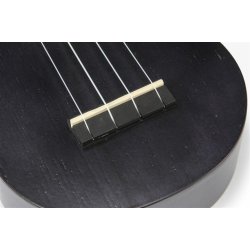 Mahalo Kahiko Plus Soprano Uke - Trans Black (Wide Neck) With gig bag